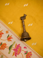 Mustard Paithani Katan Silk Handloom Banarasi Saree - Sacred Weaves