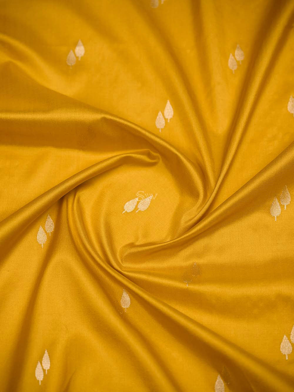 Mustard Paithani Katan Silk Handloom Banarasi Saree - Sacred Weaves