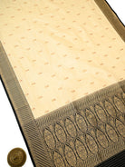 Beige Meenakari Booti Katan Silk Handloom Banarasi Saree - Sacred Weaves