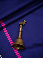 Blue Plain Satin Silk Handloom Banarasi Saree - Sacred Weaves