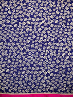 Blue Plain Satin Silk Handloom Banarasi Saree - Sacred Weaves