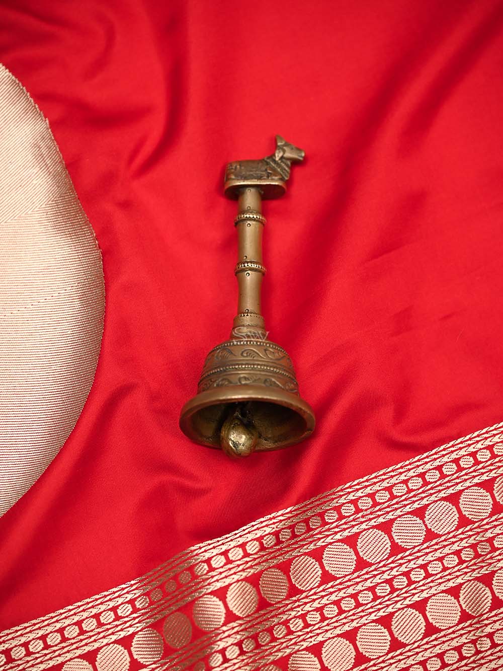 Red Plain Satin Silk Handloom Banarasi Saree - Sacred Weaves