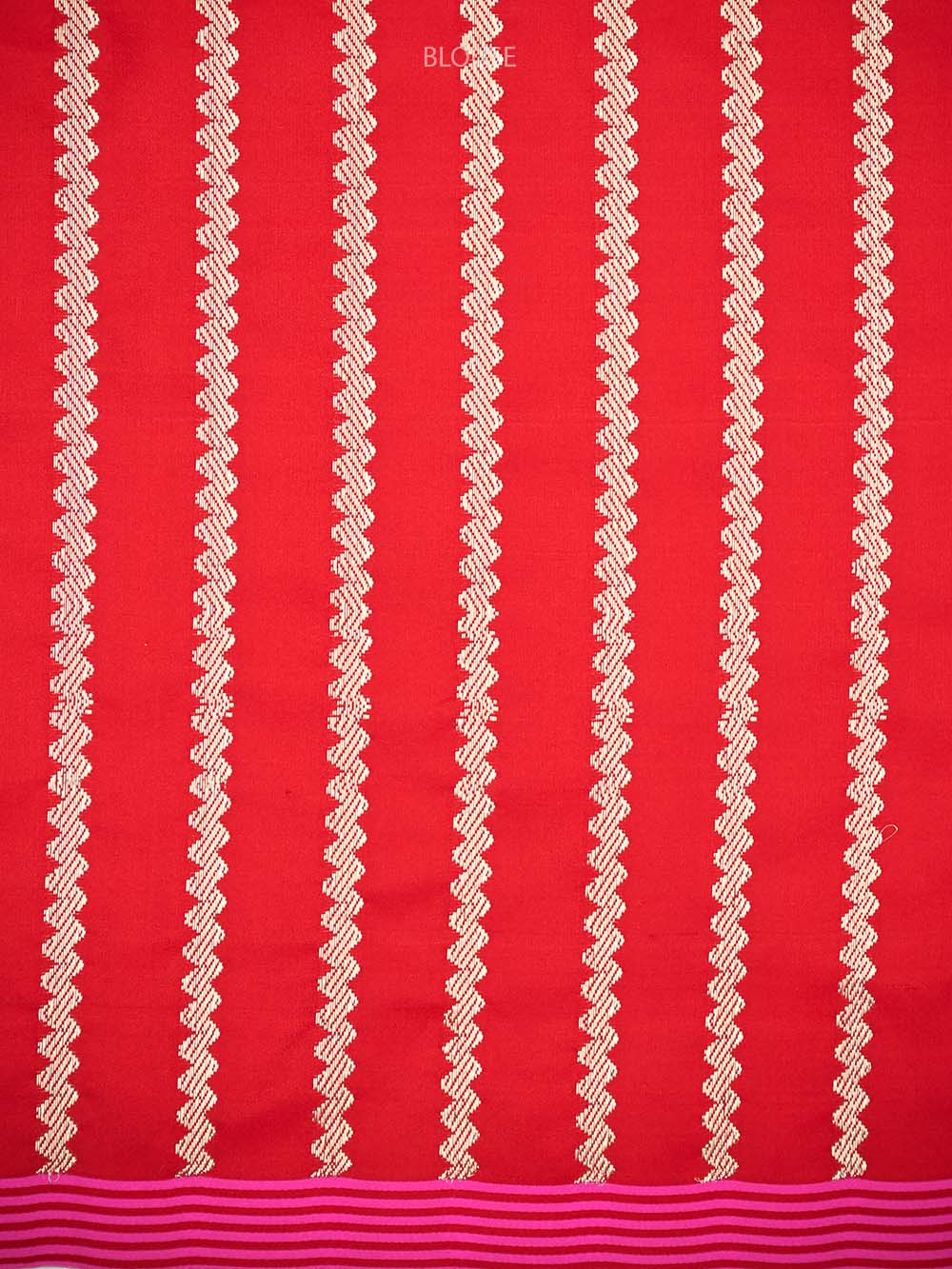 Red Plain Satin Silk Handloom Banarasi Saree - Sacred Weaves