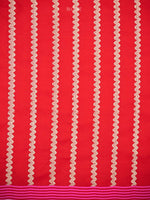 Red Plain Satin Silk Handloom Banarasi Saree - Sacred Weaves