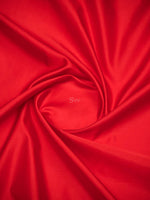 Red Plain Satin Silk Handloom Banarasi Saree - Sacred Weaves