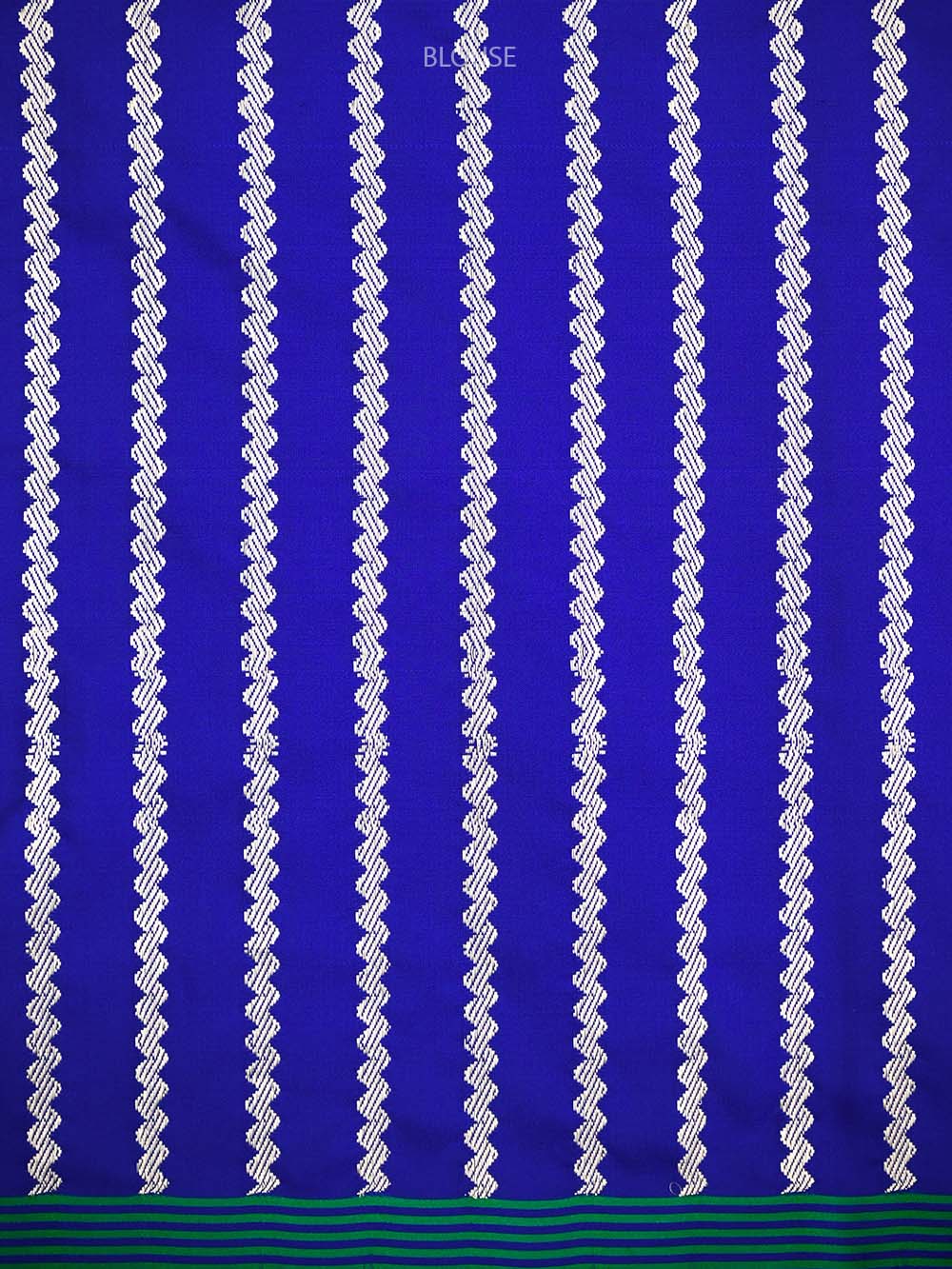 Royal Blue Plain Satin Silk Handloom Banarasi Saree - Sacred Weaves