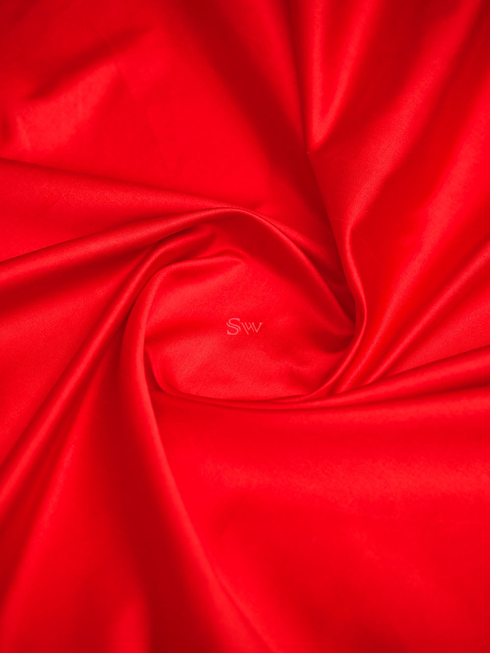 Red Plain Sona Roopa Satin Silk Handloom Banarasi Saree - Sacred Weaves