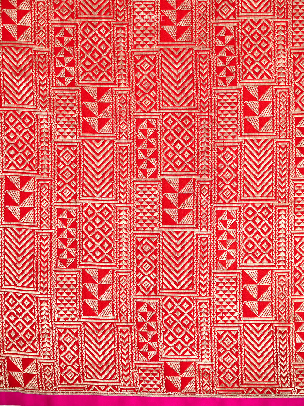 Red Plain Sona Roopa Satin Silk Handloom Banarasi Saree - Sacred Weaves