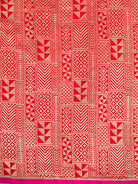 Red Plain Sona Roopa Satin Silk Handloom Banarasi Saree - Sacred Weaves