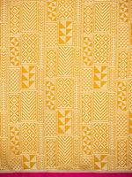Mustard Plain Satin Silk Handloom Banarasi Saree - Sacred Weaves
