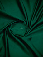 Bottle Green Plain Satin Silk Handloom Banarasi Saree - Sacred Weaves