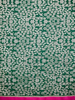 Bottle Green Plain Satin Silk Handloom Banarasi Saree - Sacred Weaves
