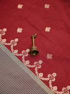 Maroon Booti Tussar Silk Handloom Banarasi Saree - Sacred Weaves