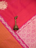 Dark Pink Booti Tussar Silk Handloom Banarasi Saree - Sacred Weaves