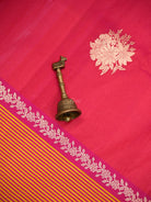 Dark Pink Booti Tussar Silk Handloom Banarasi Saree - Sacred Weaves
