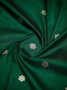 Bottle Green Booti Tussar Silk Handloom Banarasi Saree - Sacred Weaves
