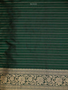 Bottle Green Booti Katan Silk Uppada Handloom Banarasi Saree - Sacred Weaves