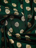 Bottle Green Booti Katan Silk Uppada Handloom Banarasi Saree - Sacred Weaves