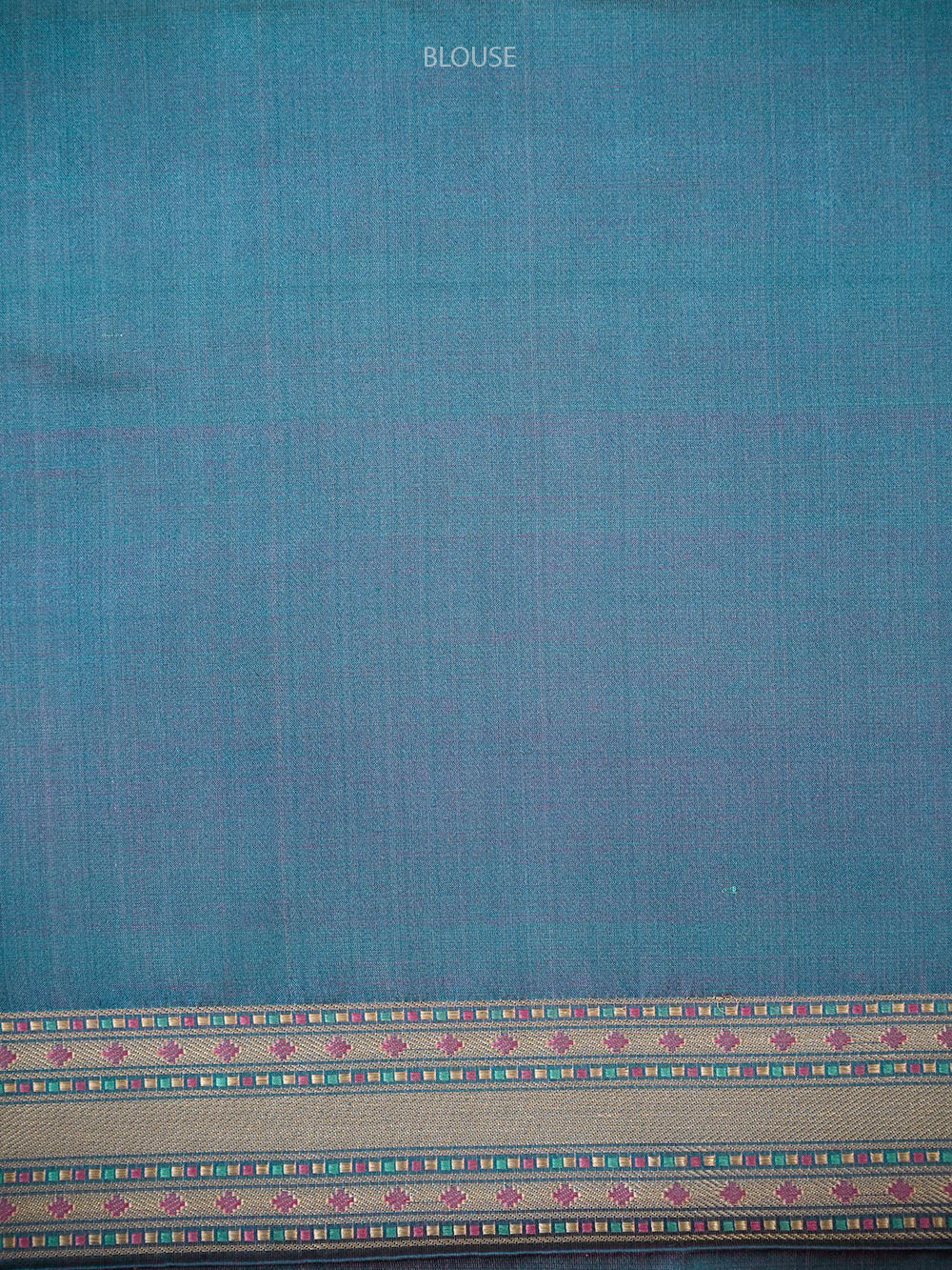 Blueish Grey Geometric Tanchoi Silk Handloom Banarasi Saree - Sacred Weaves