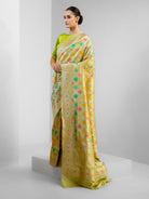 Pista Green Rangkat Katan Silk Handloom Banarasi Saree - Sacred Weaves
