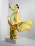Pista Green Rangkat Katan Silk Handloom Banarasi Saree - Sacred Weaves
