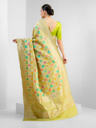 Pista Green Rangkat Katan Silk Handloom Banarasi Saree - Sacred Weaves