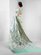 Mint Green Rangkat Katan Silk Handloom Banarasi Saree - Sacred Weaves