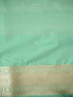 Mint Green Rangkat Katan Silk Handloom Banarasi Saree - Sacred Weaves
