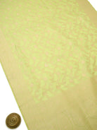Pista Green Jaal Katan Silk Uppada Handloom Banarasi Saree - Sacred Weaves