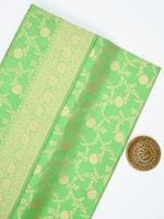 Pista Green Jaal Katan Silk Uppada Handloom Banarasi Saree - Sacred Weaves