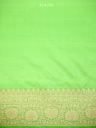 Pista Green Jaal Katan Silk Uppada Handloom Banarasi Saree - Sacred Weaves