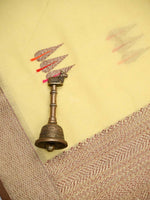 Pastel Yellow Booti Chanderi Silk Handloom Banarasi Saree