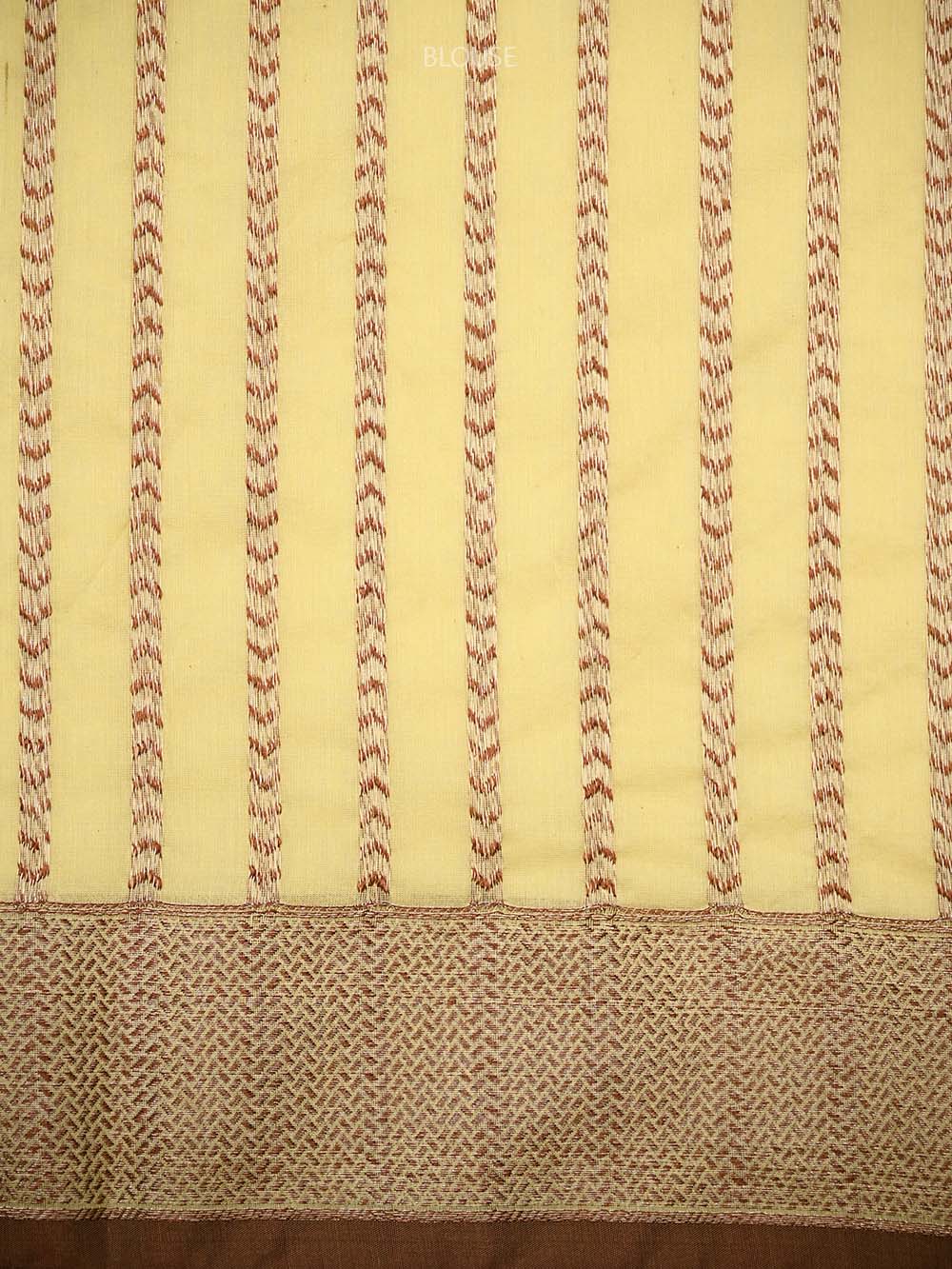 Pastel Yellow Booti Chanderi Silk Handloom Banarasi Saree