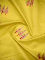 Olive Yellow Booti Chanderi Silk Handloom Banarasi Saree