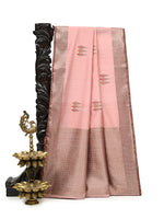 Pastel Pink Booti Chanderi Silk Handloom Banarasi Saree