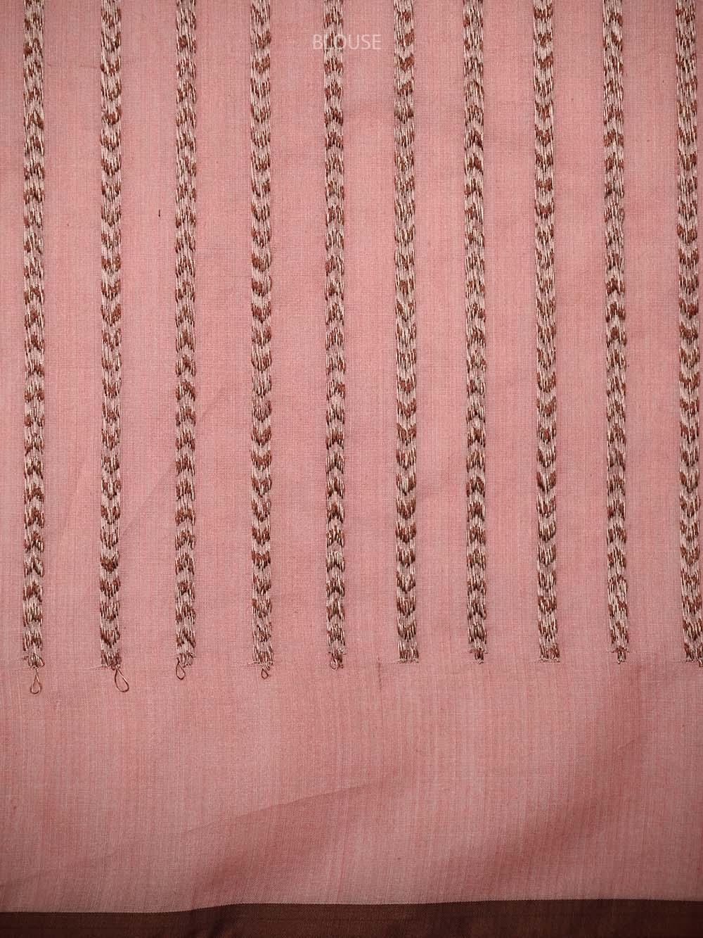 Pastel Pink Booti Chanderi Silk Handloom Banarasi Saree