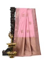 Pastel Pink Booti Chanderi Silk Handloom Banarasi Saree