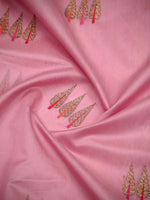 Pastel Pink Booti Chanderi Silk Handloom Banarasi Saree