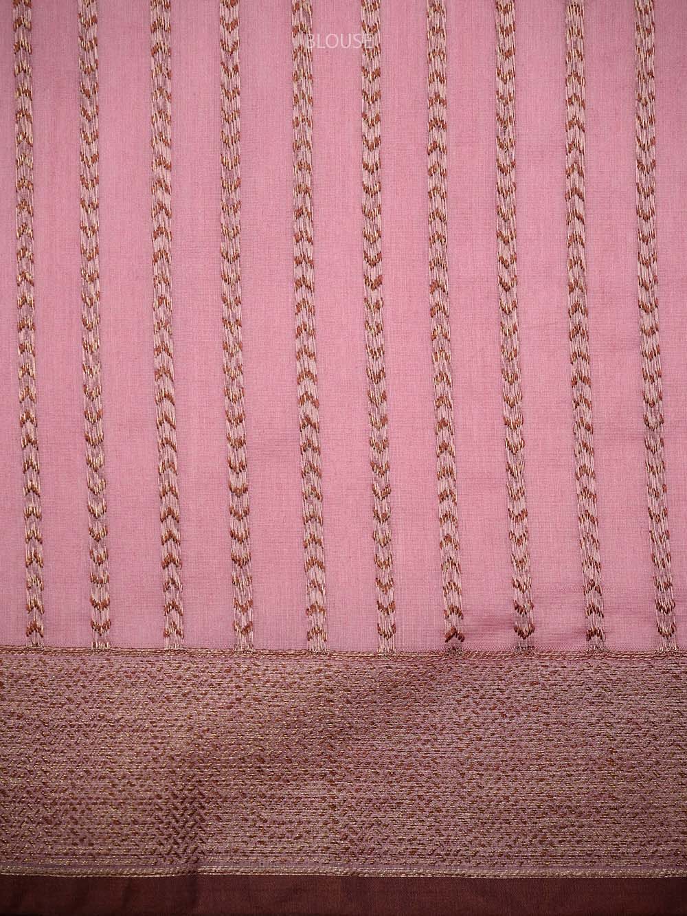 Pastel Pink Booti Chanderi Silk Handloom Banarasi Saree