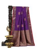 Purple Booti Chanderi Silk Handloom Banarasi Saree - Sacred Weaves