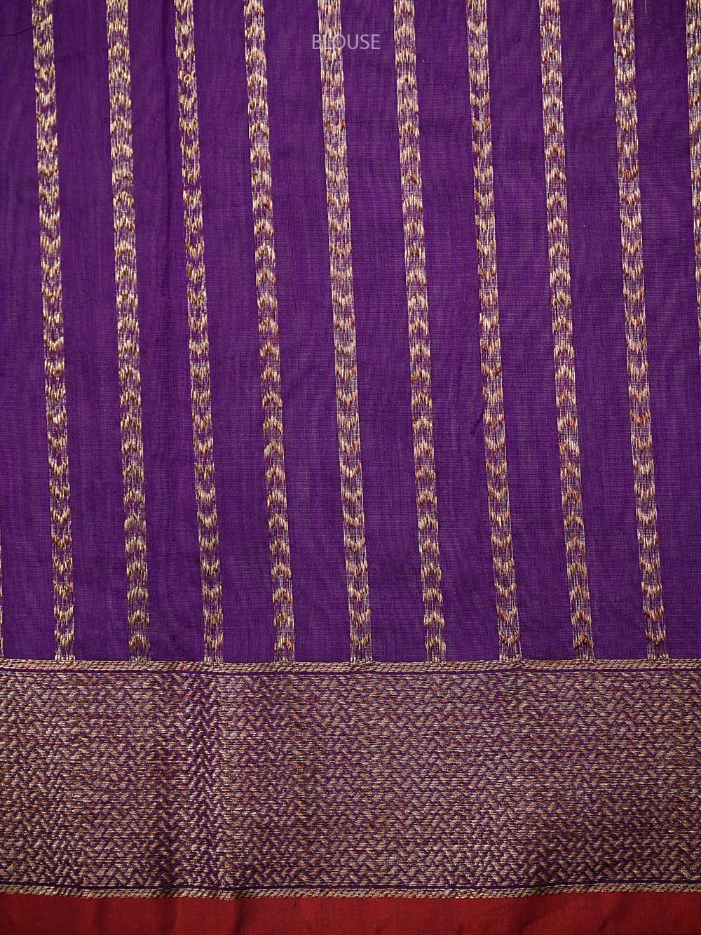 Purple Booti Chanderi Silk Handloom Banarasi Saree - Sacred Weaves