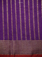 Purple Booti Chanderi Silk Handloom Banarasi Saree - Sacred Weaves