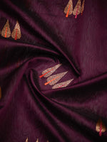 Wine Booti Chanderi Silk Handloom Banarasi Saree - Sacred Weaves