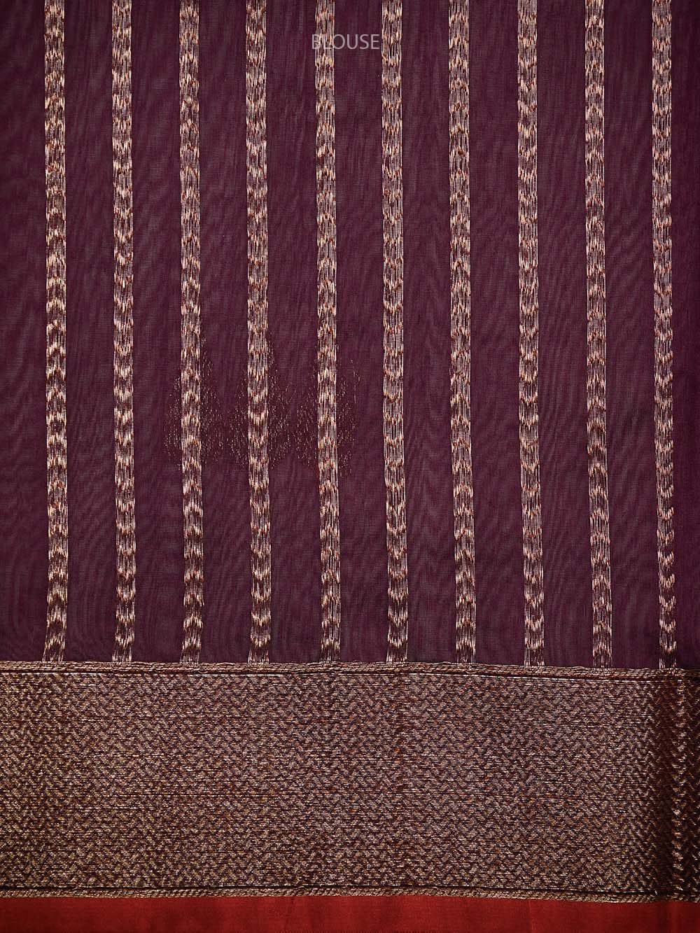 Wine Booti Chanderi Silk Handloom Banarasi Saree - Sacred Weaves
