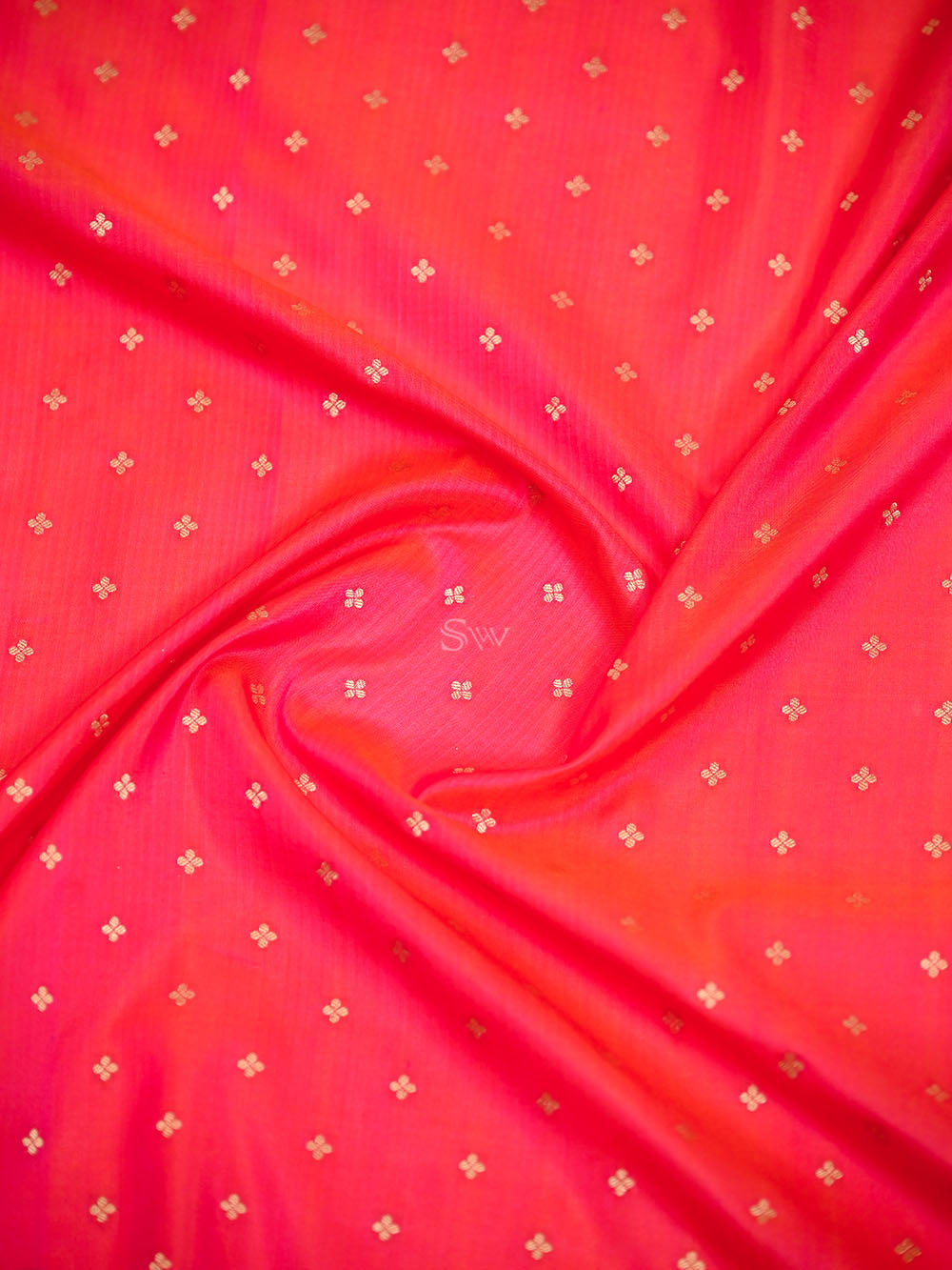 Pink Orange Booti Katan Silk Handloom Banarasi Saree - Sacred Weaves