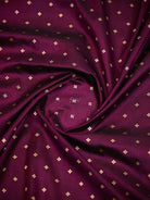 Dark Wine Booti Katan Silk Handloom Banarasi Saree - Sacred Weaves
