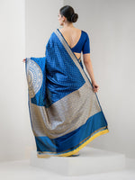 Blue Booti Katan Silk Handloom Banarasi Saree - Sacred Weaves