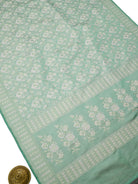 Sea Green Tanchoi Silk Handloom Banarasi Saree - Sacred Weaves
