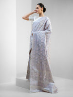 Pastel Lilac Tanchoi Silk Handloom Banarasi Saree - Sacred Weaves