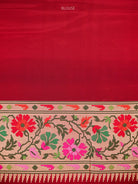 Bottle Green Booti Paithani Katan Silk Handloom Banarasi Saree - Sacred Weaves